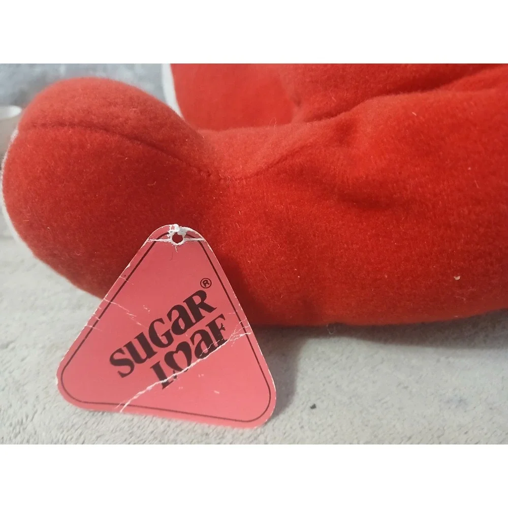 Vtg 1991 Sugar Loaf Red Bear‎ Plush Stuffed Animal Retro Carnival Toy 90s READ